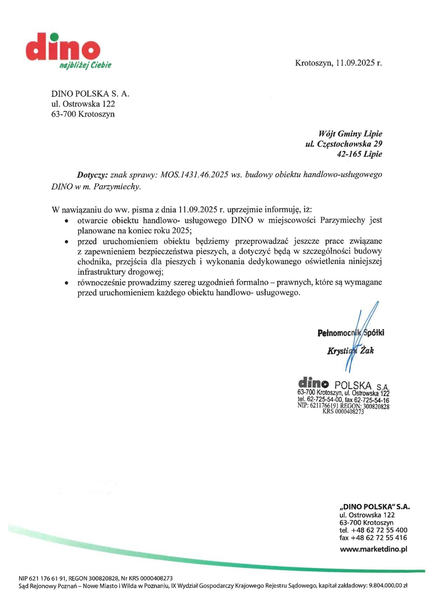 Informacja DINO POLSKA S.A.