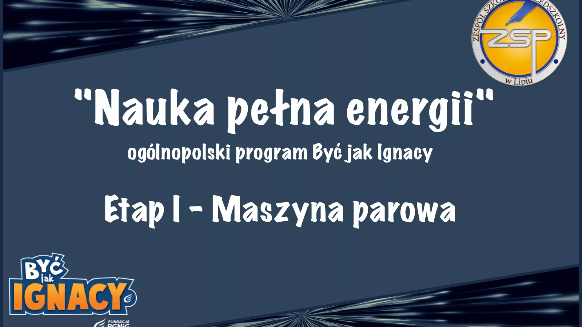 Grafika z hasłem programu "Nauka pełna energii"