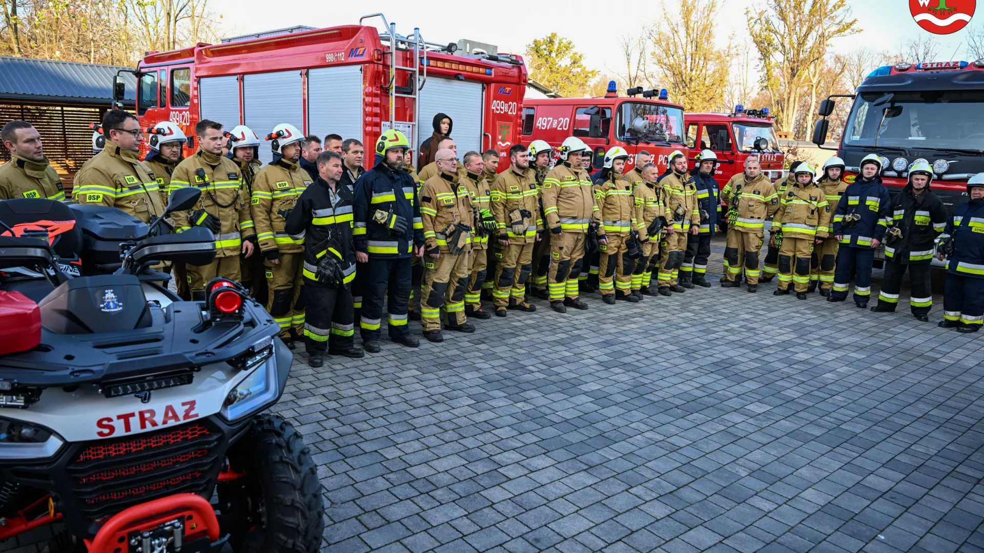 zbiórka strażaków na terenie ZS-P Parzymiechy 