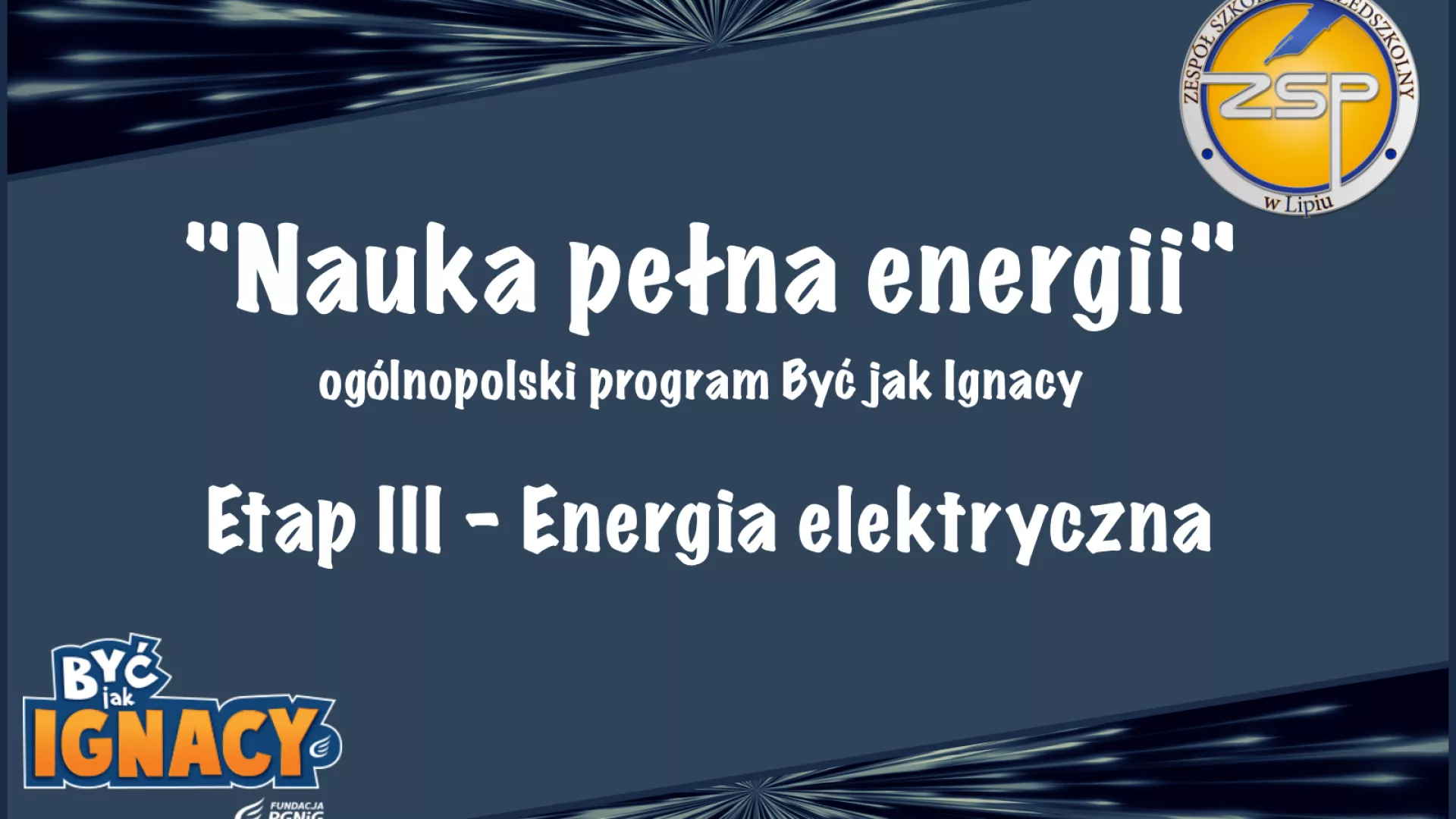 Grafika z hasłem programu "Nauka pełna energii"