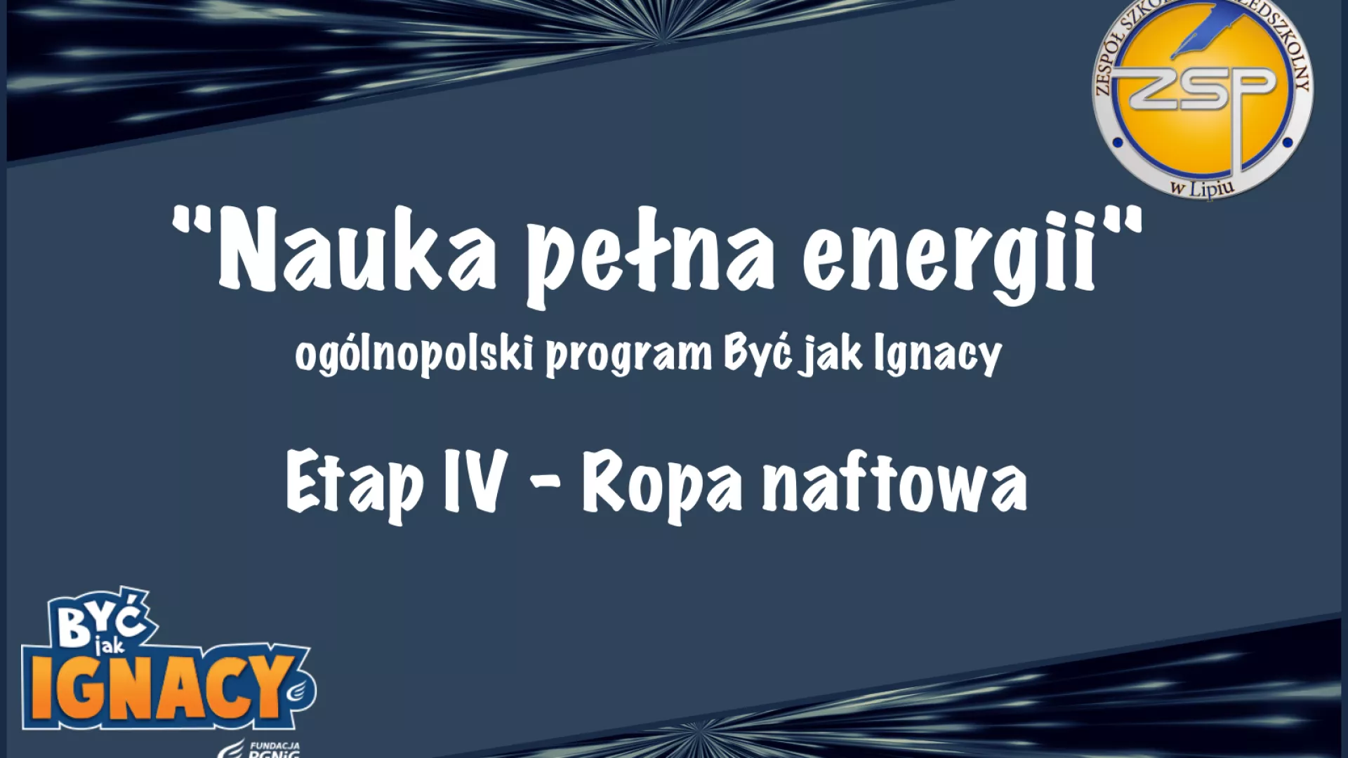 Grafika z hasłem programu "Nauka pełna energii"