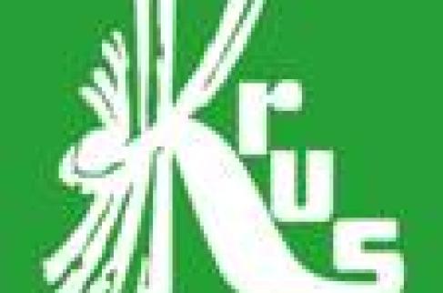 Zielone tło z białym napisem KRUS