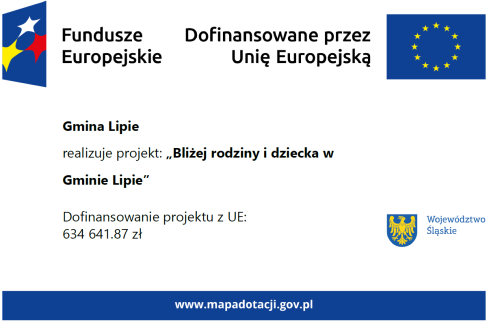 Biała tablica z logiem Unii Europejskiej i nazwą zadania