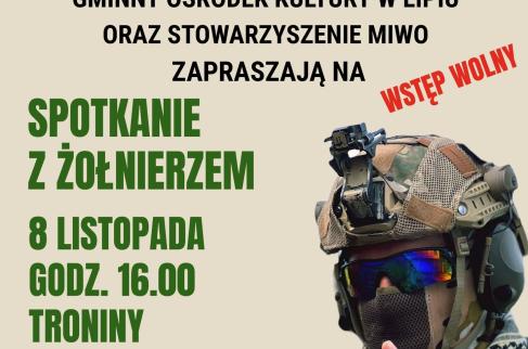 Plakat zapraszający na spotkanie z żołnierzem