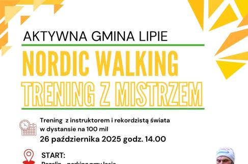 plakat zapraszający na trening Nordic Walking 