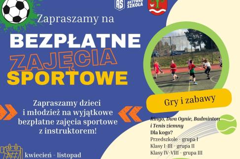 Bezpłatne zajęcia sportowe na orliku dla dzieci i młodzieży - gry i zabawy, piłka nożna, siatkówka