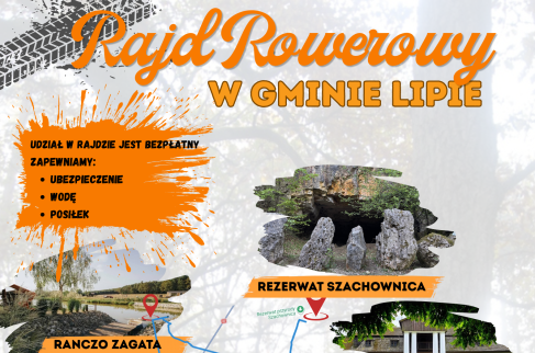 Plakat zapraszający na Rajd Rowerowy w Gminie Lipie