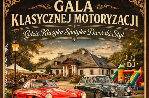 Plakat zapraszający na Galę Klasycznej Motoryzacji