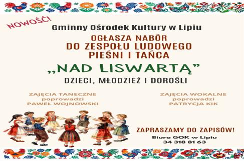 Plakat naboru do zespołu ludowego